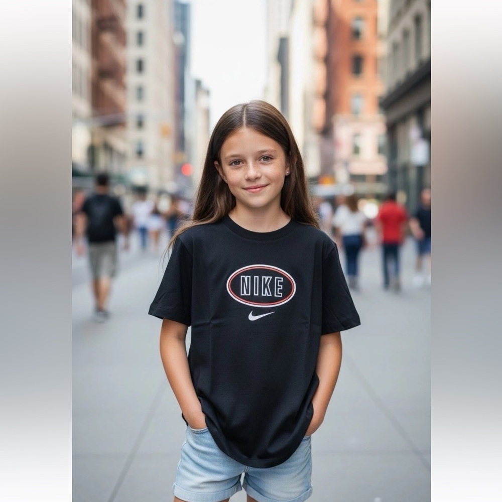 Nike Kids Black Graphic Tee Medium